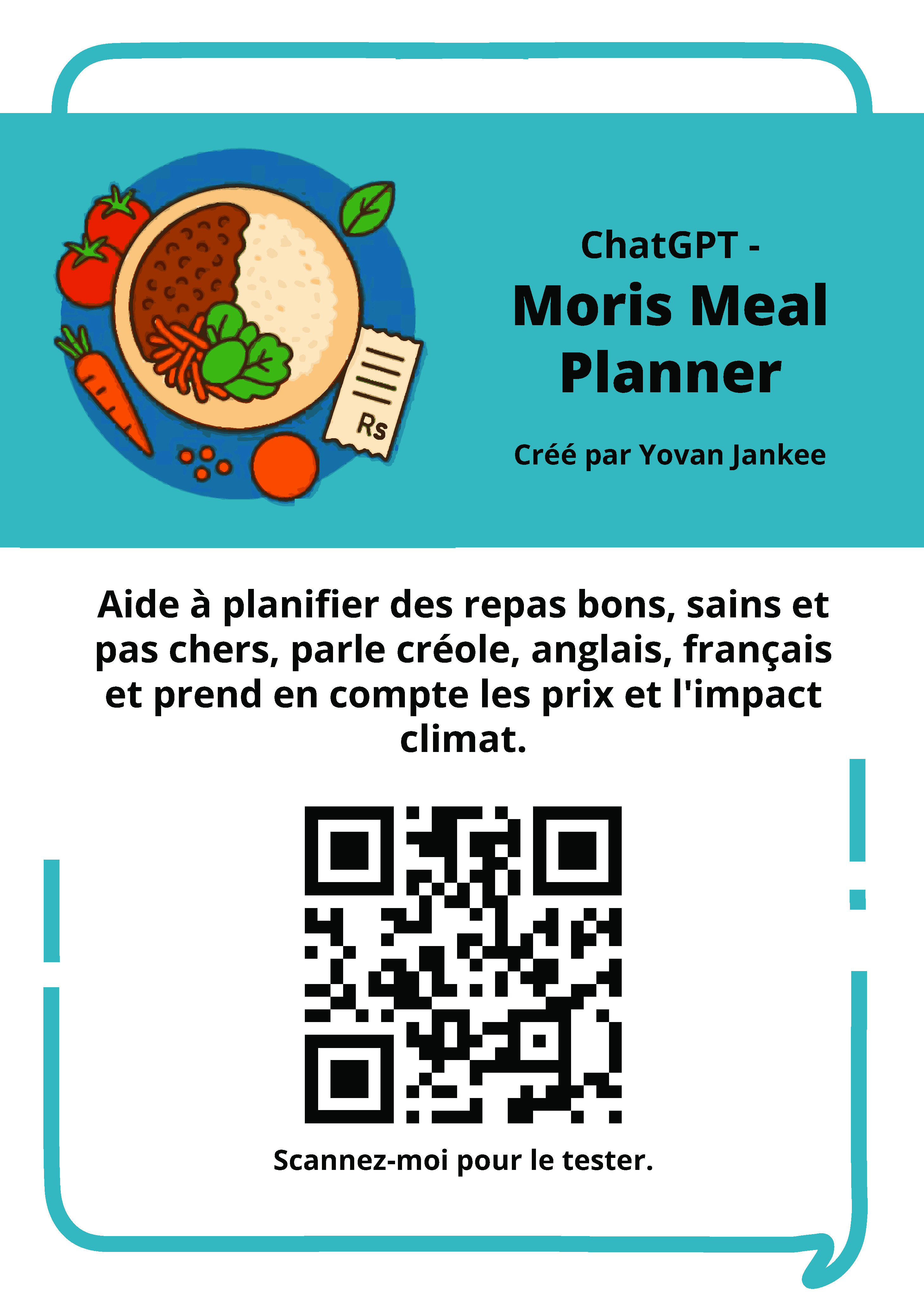 Scanner le QR code pour Moris Meal Planner