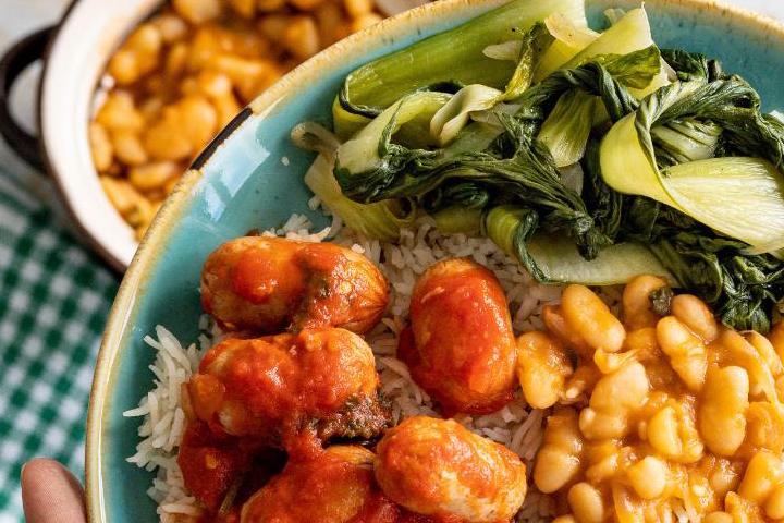 Assiette_Healthy_panagora_recette_haricots_blancs_rougaille_saucisses